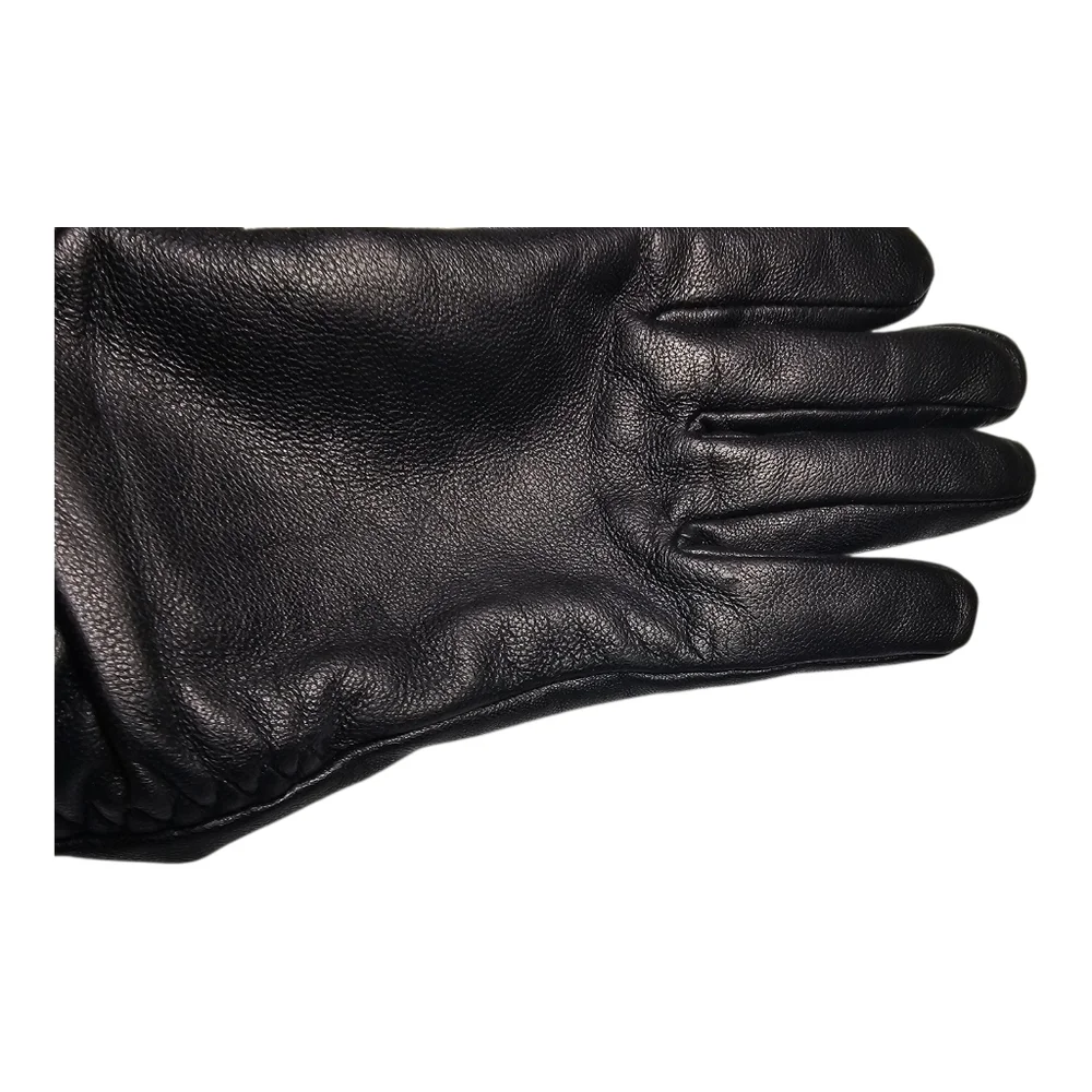 Fownes Brothers Metisse Ruched Leather Touchscreen‎ Gloves Black Size M